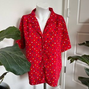 Red polka dot blouse